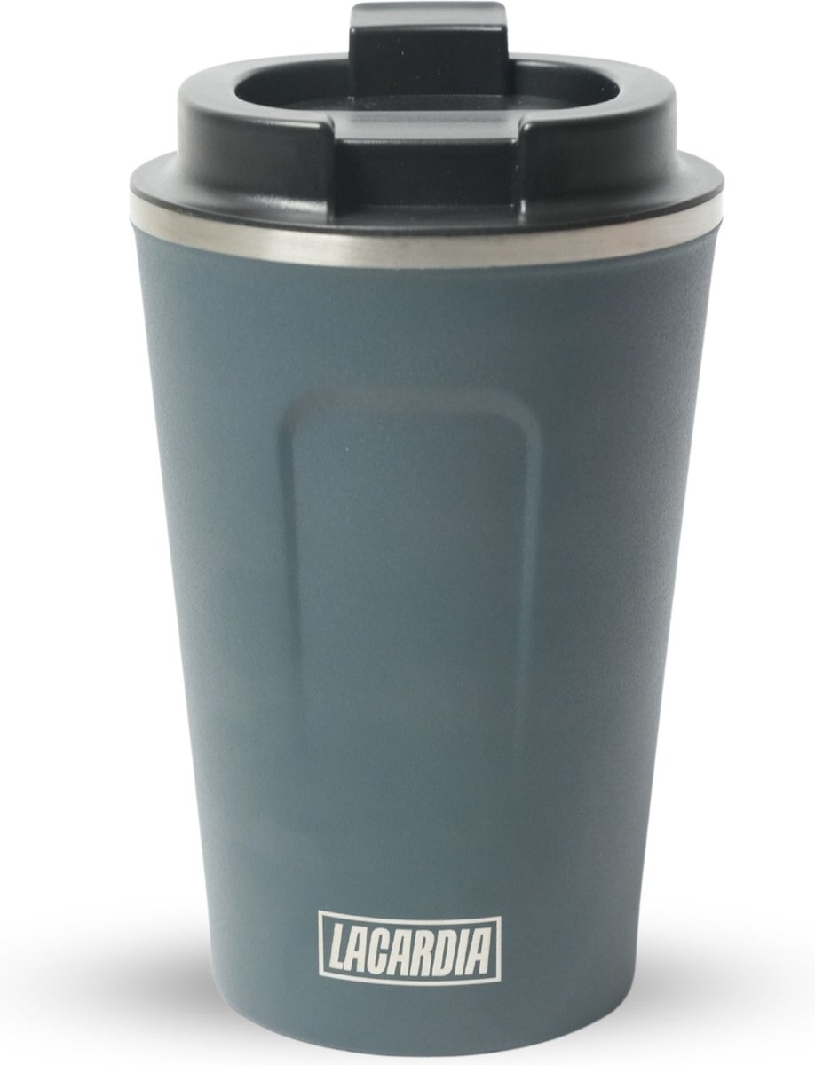 LaCardia Koffiebeker To Go Premium Blauw – Thermosbeker – Theebeker – 380ML – Herbruikbaar