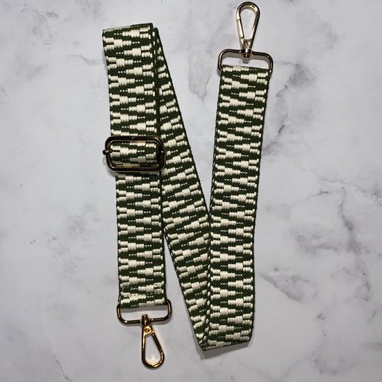 Schouderband Luxe breed Zwart goud lurex - Meer dan Hip