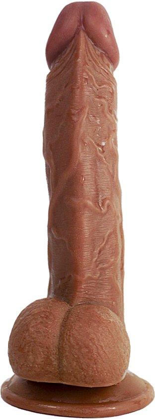 Foto: Realistische dildo met balzak en stevige zuignap ook voor anaal gebruik 17 cm dildo met zuignap dildo unisex dildo xl dildo vaginaal dildo anaal beige 3 3 cm