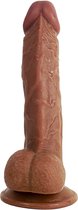 Realistische dildo met balzak en stevige zuignap - ook voor anaal gebruik - 17 cm - dildo met zuignap - Dildo unisex - Dildo xl - Dildo vaginaal - Dildo anaal - Beige - 3.3 cm