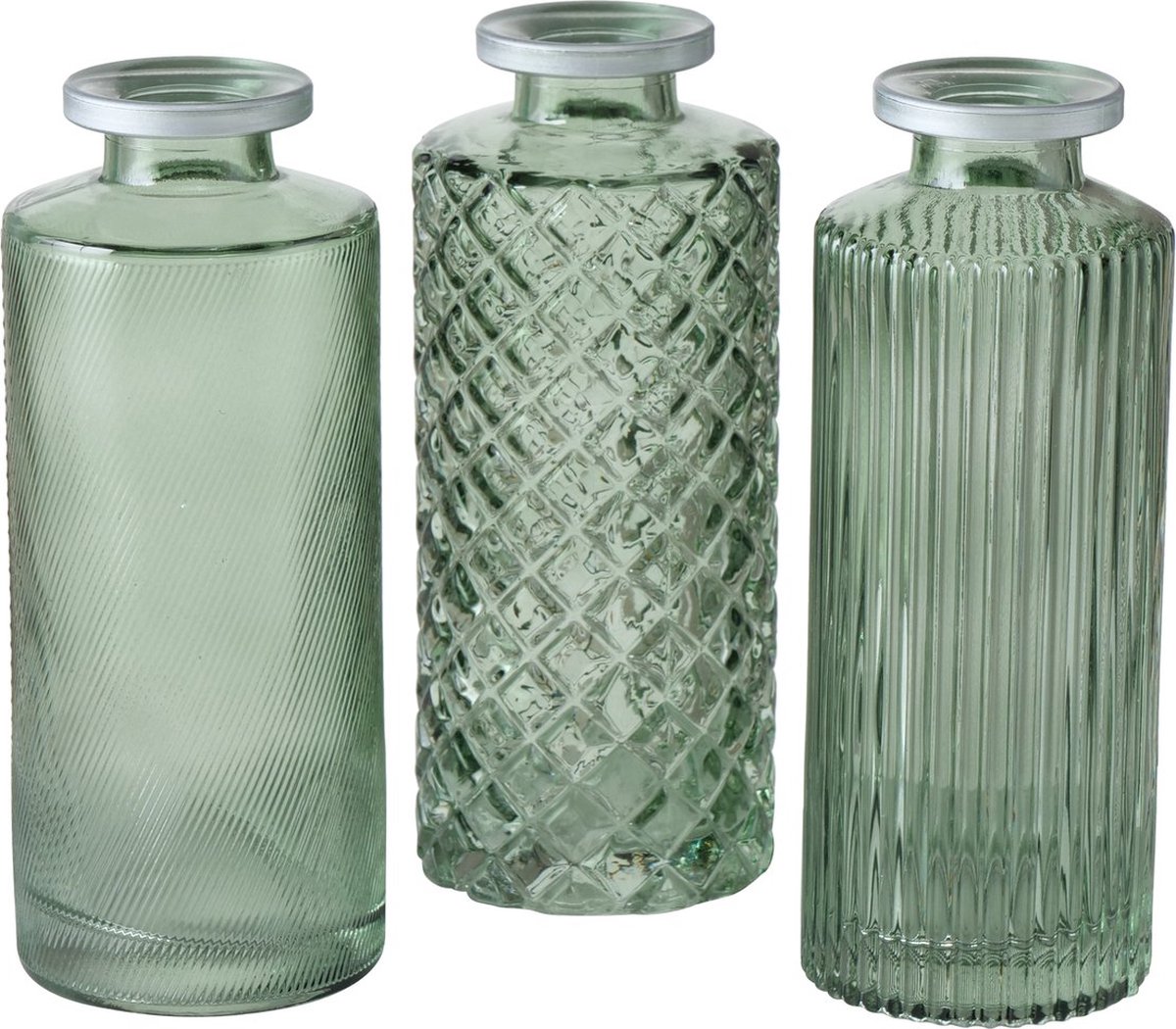 Vaas Adore set van 3 , 13cm groen. Boltze home