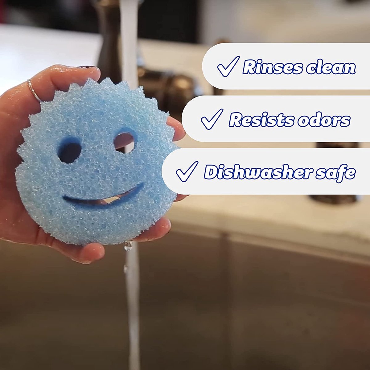 Scrub Daddy Color Sponge Smiley anti- Scratch , lavable, Antibacterial  et