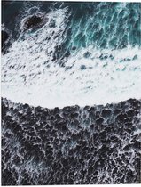 WallClassics - Drapeau - Vue de dessus des rochers suspendus au-dessus de la mer - Photo 30x40 cm sur drapeau en polyester