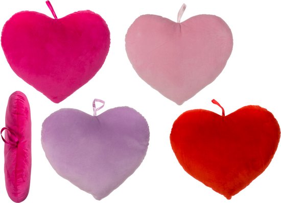 Coussin en forme de coeur en peluche toute douce - 35 cm environ -  Valentine | bol