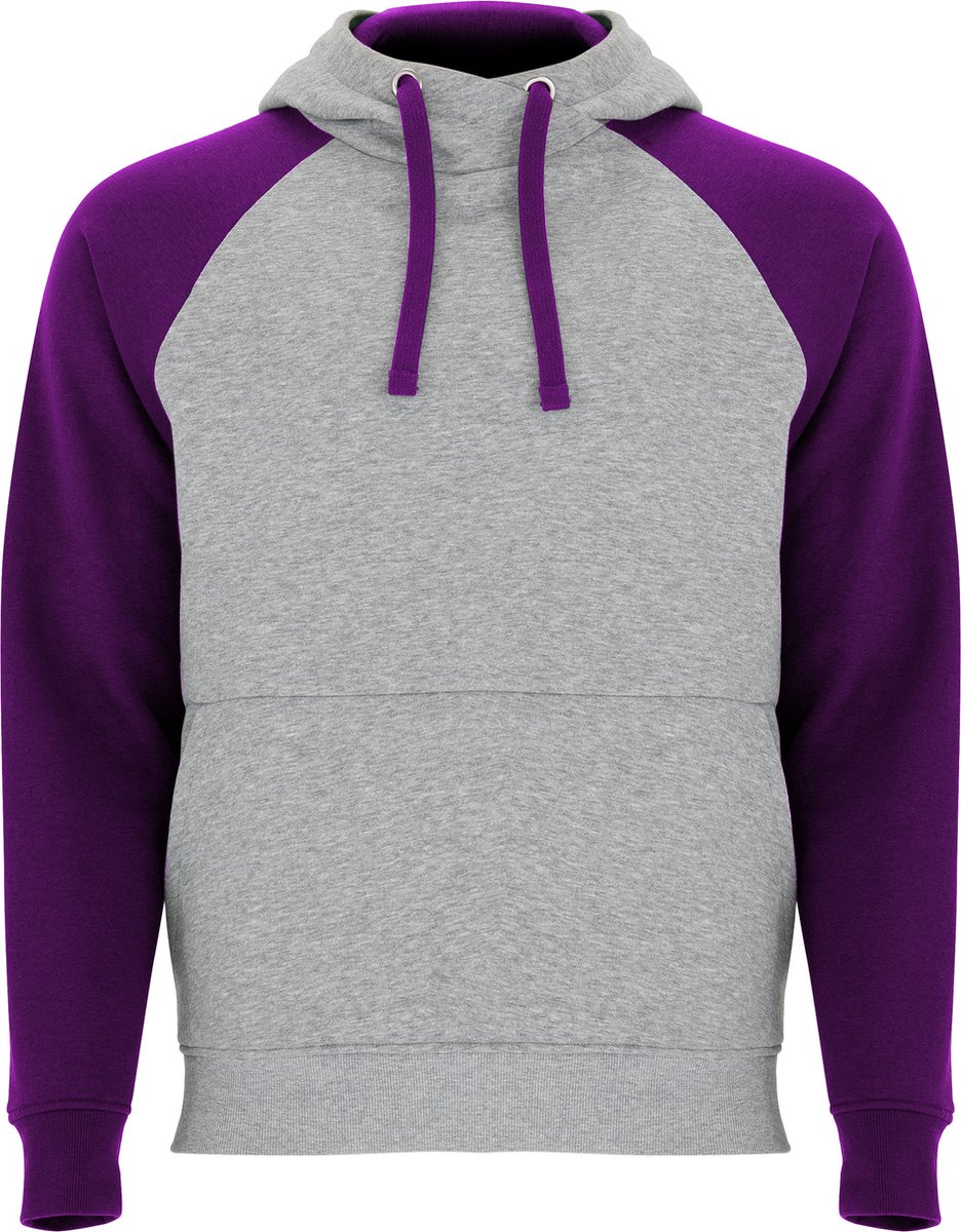 Roly Badet Hooded Sweatshirt RY1058 - Heather Grey 58/Purple 71 - XL