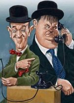TOPMO- Laurel en Hardy - De Dikke en de Dunne- HQ Diamond Painting - volledig dekkend - Diamant Schilderen – voor Volwassenen – ROND - 40 X 50 CM