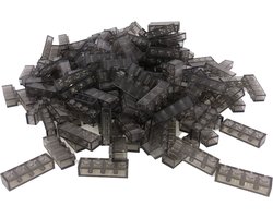 foto van 100 Bouwstenen 1x4 | Transparant Zwart | Compatibel met Lego Classic | Keuze uit vele kleuren | SmallBricks