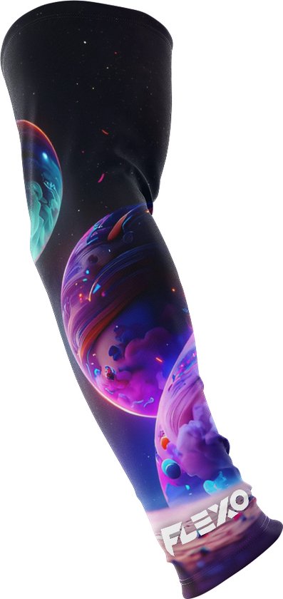 FlexoGear Compression Arm Sleeve "Galaxy" (1 st.) [Armstuk, Compressiekousen, Compressie Sokken, Mouw Sleeve Arm, Armwarmers | Esports Gaming, Compressie, Hardlopen, Wielrennen, Basketbal, Padel, Tennis, Fitness, Volleybal]