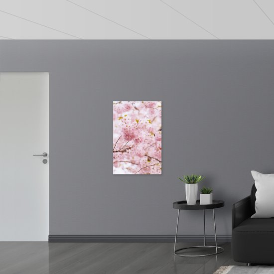 WallClassics - Toile - Plantes à fleurs roses - 60x90 cm Photo sur toile (Décoration murale sur toile)
