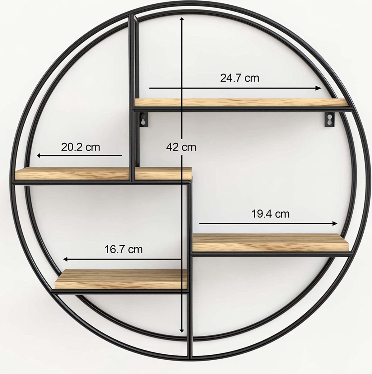 BORZMARKT - Gadgy® Étagère murale ronde à 4 étages, étagère murale en ...