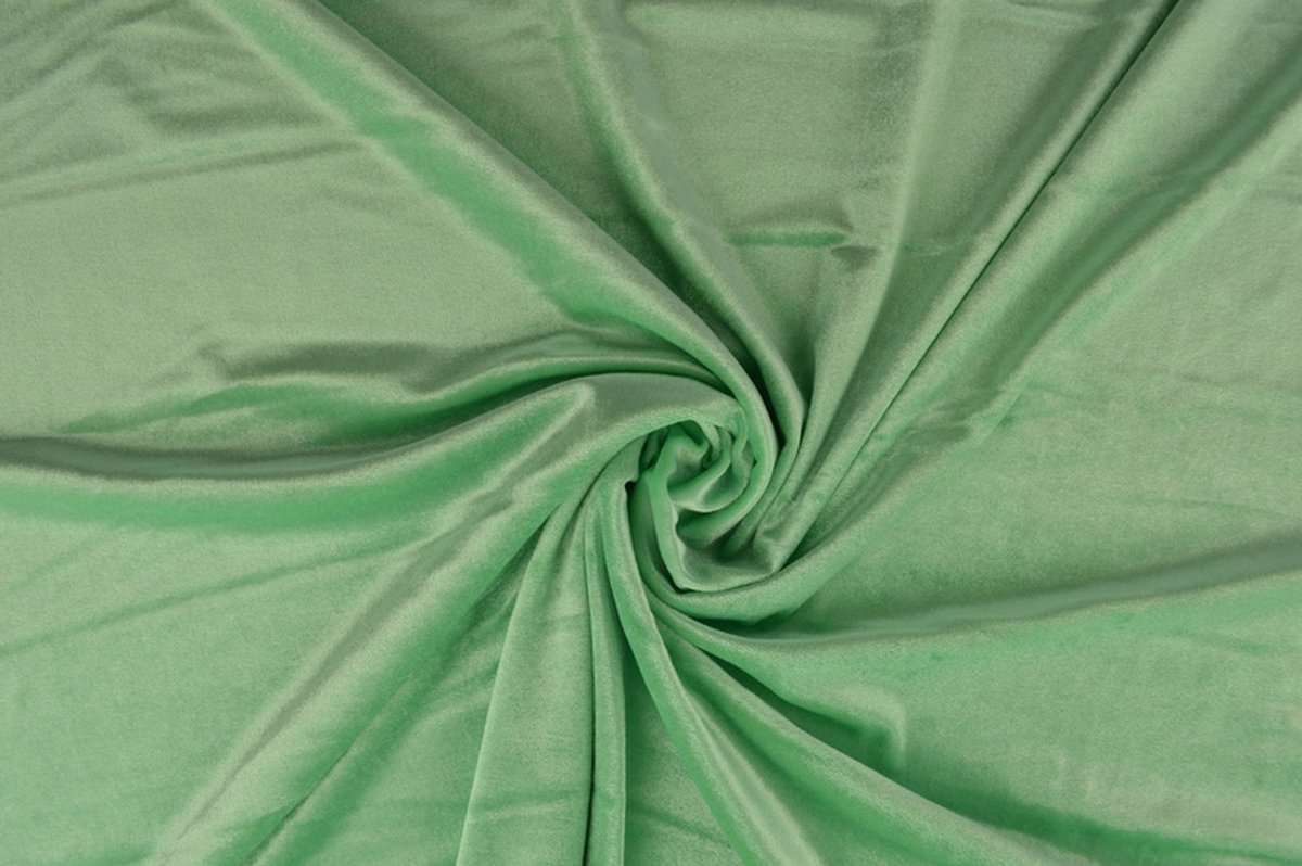 35 meter stretch fluweel - Mintgroen - 93% polyester - 7% elastaan