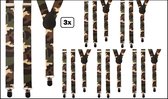 6x Bretel camouflage - Themaparty - bretels leger army carnaval festival thema party soldaat
