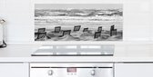 Spatscherm Keuken - Kookplaat Achterwand - Spatwand Fornuis - 80x40 cm - storm op zee - Aluminium - Wanddecoratie - Muurbeschermer - Hittebestendig