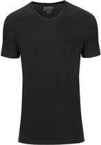 Slater 7820 - Basic Fit Extra Lang 2-pack T-shirt V-hals korte mouw zwart XXL 100% katoen