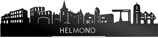 Standing Skyline Helmond Zwart Glanzend - 40 cm - Woon decoratie om neer te zetten en om op te hangen - Meer steden beschikbaar - Cadeau voor hem - Cadeau voor haar - Jubileum - Verjaardag - Housewarming - Aandenken aan stad - WoodWideCities