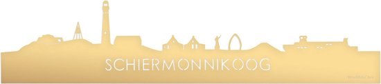 Skyline Schiermonnikoog Goud Metallic - 120 cm - Woondecoratie - Wanddecoratie - Meer steden beschikbaar - Woonkamer idee - City Art - Steden kunst - Cadeau voor hem - Cadeau voor haar - Jubileum - Trouwerij - WoodWideCities