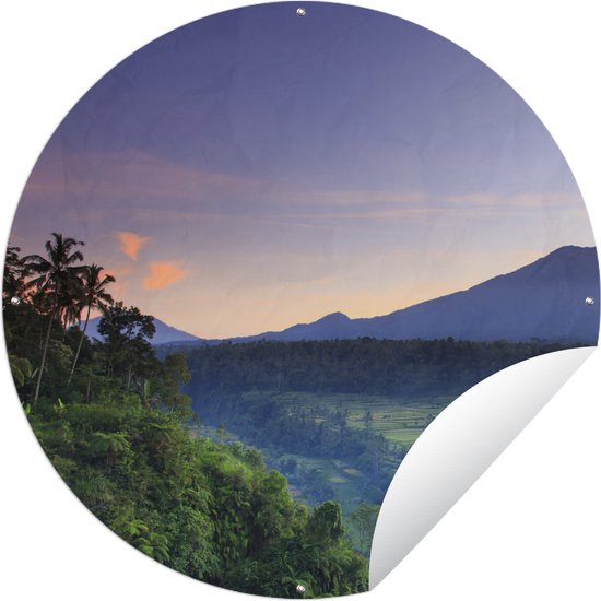 Tuincirkel Indonesië - Natuur - Rijst - 90x90 cm - Ronde Tuinposter - Buiten