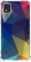 Telefoon Hoesje Nokia C2 2nd Edition Hoesje maken met transparante rand Polygon Dark