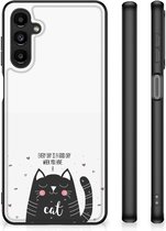 Mobiel TPU Hard Case Geschikt voor Samsung Galaxy A14 5G Telefoon Hoesje met Zwarte rand Cat Good Day