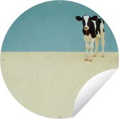 Tuincirkel Portret van een kalf - 120x120 cm - Ronde Tuinposter - Buiten XXL / Groot formaat!