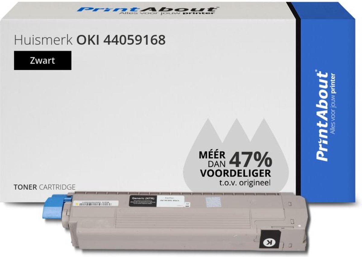 PrintAbout Huismerk OKI 44059168 Toner Zwart