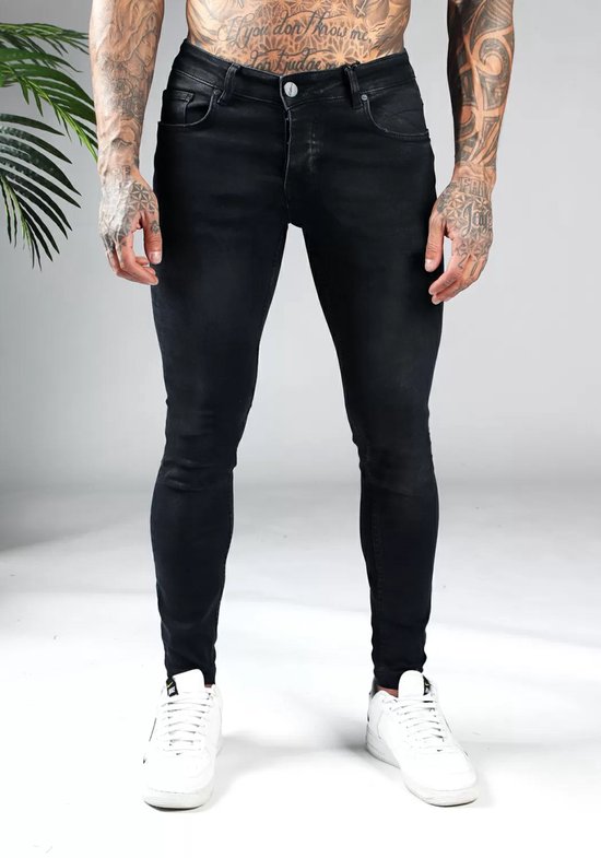 Cotton District - All Black Jeans Heren - Skinny Fit
