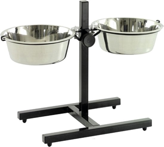 Topmast - Mangeoires Inox sur Standard 28 cm - revêtement noir - Conseils Pour chiens à partir de 40 KILO