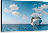 WallClassics - Canvas - Vooraanzicht van Groot Cruiseschip op Open Zee - 120x80 cm Foto op Canvas Schilderij (Wanddecoratie op Canvas)