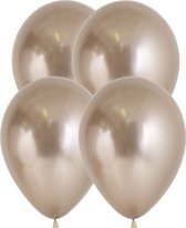 Ballonnen 15 stuks - Champagne - Mirror - Urban Taupe - Huwelijk - Verjaardag - Versiering - Baby