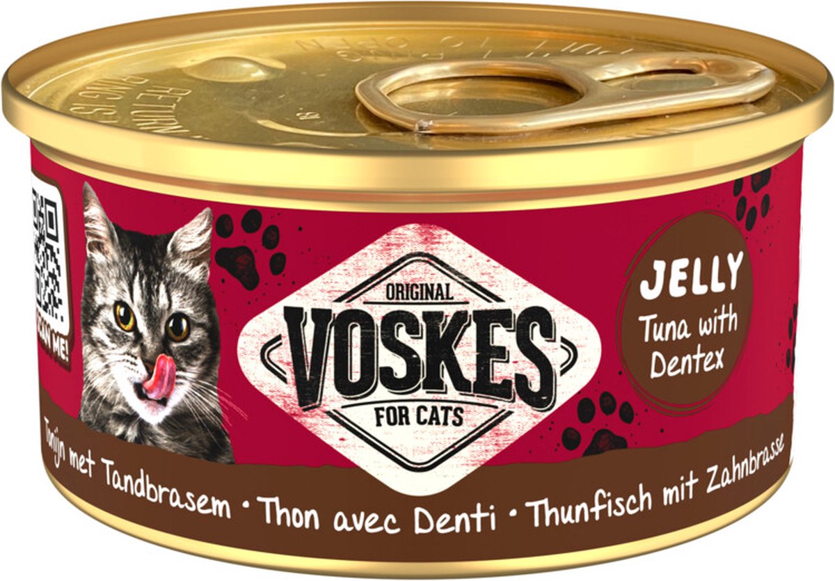 Voskes Voskes Kattenvoer Nat Tonijn met Tandbrasem 85gr