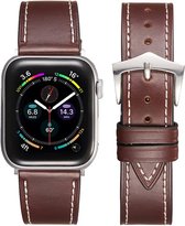Fungus - Smartwatch bandje - Geschikt voor Apple Watch 42 / 44 / 45 / 49 mm - Series 1 2 3 4 5 6 7 8 9 SE Ultra iWatch - PU leer - Donkerbruin