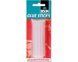 Bison Glue Sticks Hobby, transparante, hoge kwaliteit lijmpatronen met een diameter van 7 mm, 12 stuks,makkelijk in gebruik met de Bison Glue Gun Hobby