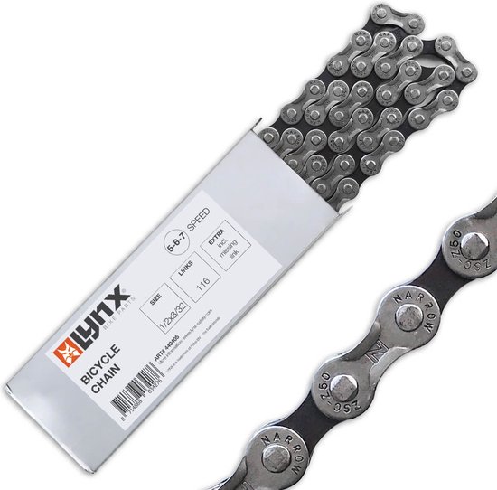 Lynx Ketting 1/2 X 3/32 5/6/7 Speed 116 Schakels Staal Zwart van Lynx. — afbeelding 4
