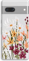Case Company® - Hoesje geschikt voor Google Pixel 7 hoesje - Painted wildflowers - Soft Cover Telefoonhoesje - Bescherming aan alle Kanten en Schermrand