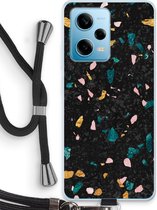Case Company® - Coque Xiaomi Redmi Note 12 Pro avec cordon - Terrazzo N°10 - Coque de téléphone avec cordon Zwart - Protection sur tous les côtés et sur le bord de l'écran