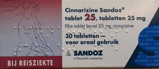 Sandoz Cinnarizine 25mg 30 tabletten