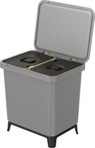 Prosperplast - Prullenbak / Afvalbak met recyclingbakken 2x10L - Grijs