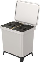 Prosperplast - Prullenbak / Afvalbak met recyclingbakken 2x10L - Asgrijs