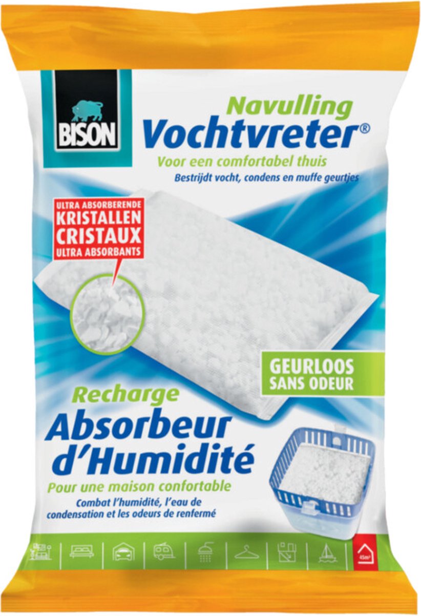 Bol.com Bison Vochtvreter Navulzak - 12 x 450 gr - Voordeelverpakking aanbieding