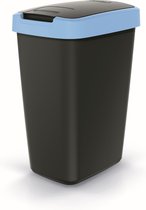 Prosperplast - Prullenbak / Afvalbak 12L - Zwart met blauwe frame