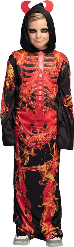 Boland - Kostuum Hellfire skeleton (4-6 jr) - Kinderen - Duivel - Halloween verkleedkleding - Horror - Duivel - Skelet