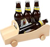 Houten ronde bierdraagtray - Cadeauverpakking - Hout - 6 flessen