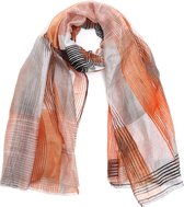 Sjaal met Strepen - Glitter - 180x90 cm - Bruin