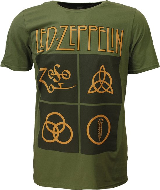 Led Zeppelin Golden Symbols T-Shirt - Officiële Merchandise