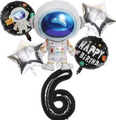 Astronaut - Ballonnenset - 6 Jaar - Folieballonnen - Space - 6 Stuks - Leeftijdsballon - Galaxy - Ruimtevaart - Raket - Planeten - Decoratie - Verjaardag - Versiering - Themafeest - Kinderpartijtje - Kinderen