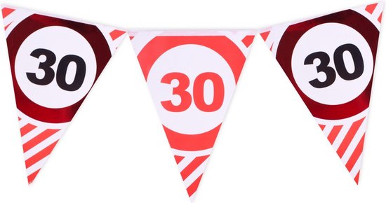 Vlaggenlijn ''30'' - 30 jaar - Slinger - 4 het moment! - 3 meter | bol.com
