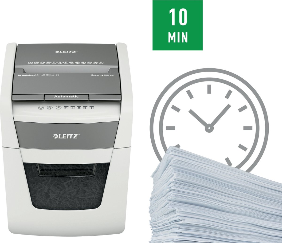 Leitz IQ Autofeed 50X: Volautomatische papierversnipperaar thumbnail 4