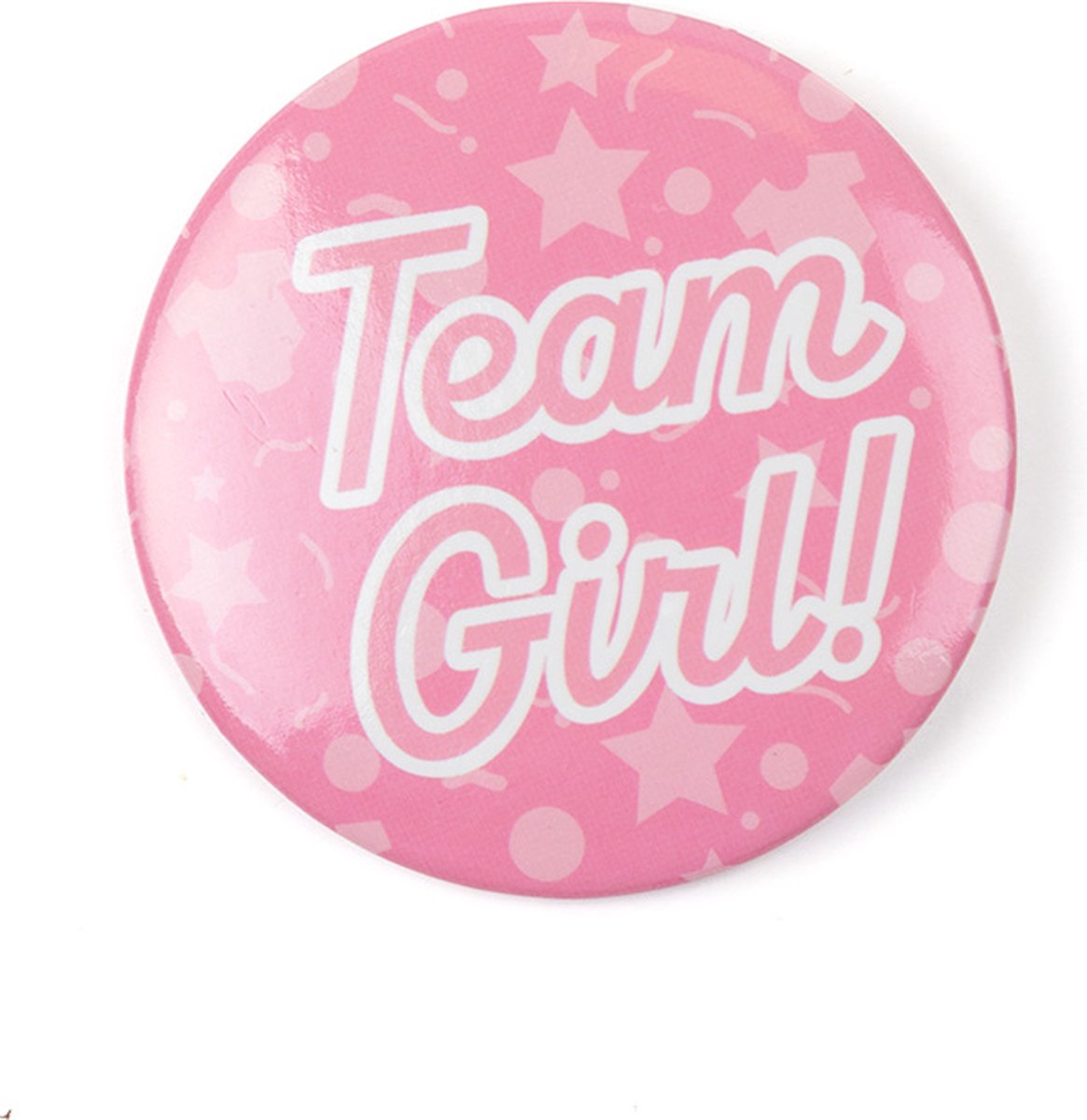Goedkoopste Badge small - Gender reveal team girl