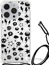 Telefoon Hoesje Geschikt voor iPhone 14 Pro Case met transparante rand Silver Punk