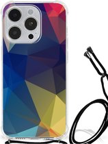 Phone Case Coque iPhone 14 Pro avec bord transparent Polygon Dark